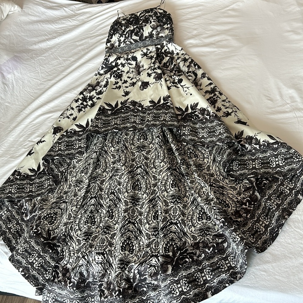 NWT!!! Alice & Olivia Florence High Low Gown Maxi w/Elevated Floral Print - Picture 13 of 15